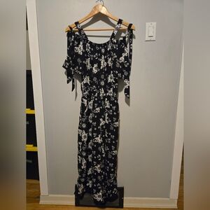 Smart Set Cold Shoulder Floral Jumpsuit